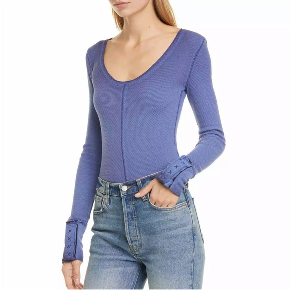 SOLD NWOT Free People Dark Side Thermal Top - Picture 3 of 8